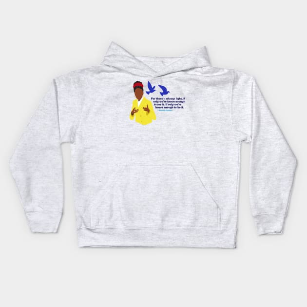 Amanda Gorman - The Hill We Climb Kids Hoodie by Jennifer Ladd